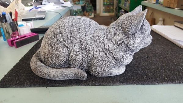 Grey Concrete Large Sleeping Cat