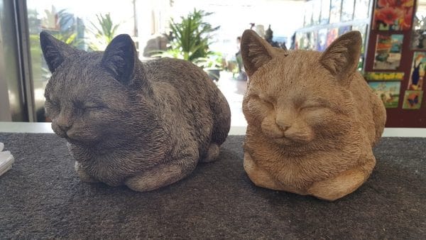 Grey and Ginger Concrete Large Sleeping Cat