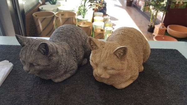 Grey and Ginger Concrete Large Sleeping Cat