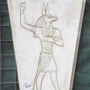 #5 - Egyptian Anubis Concrete Plaque (moss green)