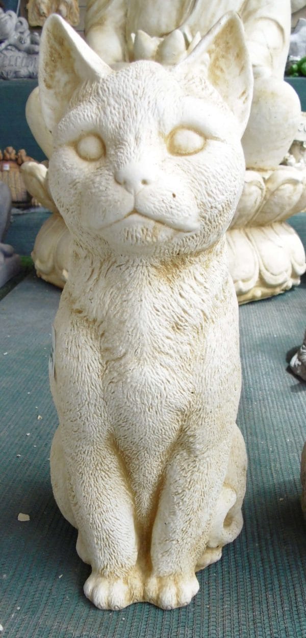 #7 - Concrete Large Upright Tabby Cat (sandstone)