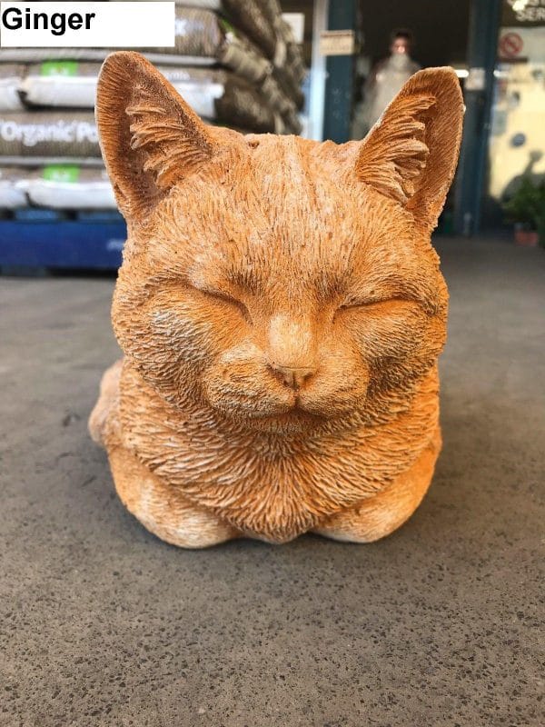 Concrete Large Sleeping Cat ginger