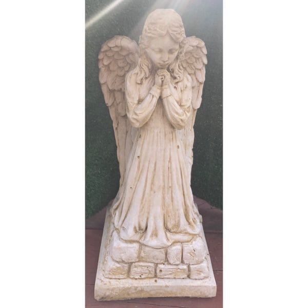 Angel on Step Praying Concrete Statue