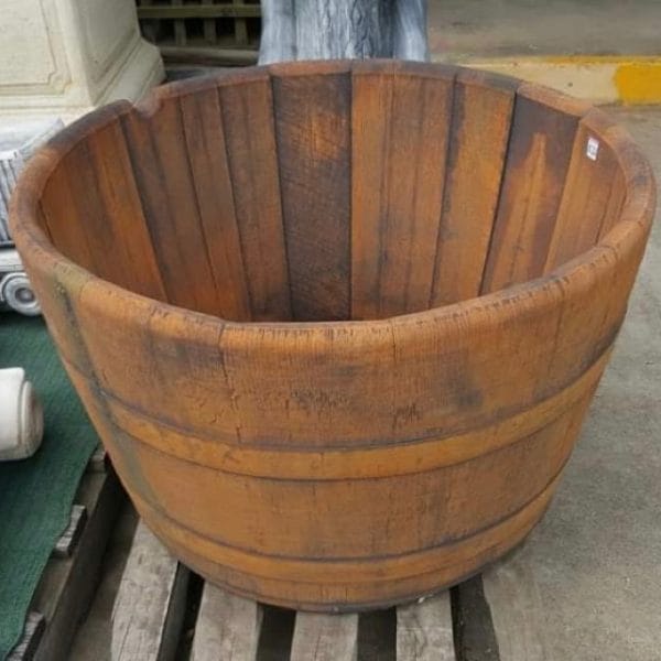 Wine Barrel Concrete Garden Pot or Pond 1911