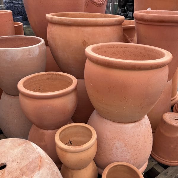 Tall Flat Rim Terracotta Garden Planter Pot