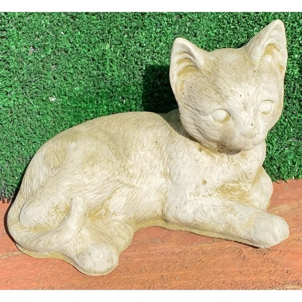 Lying Tabby Medium Concrete Cat Statue Wantirna Garden Ornaments And Pots