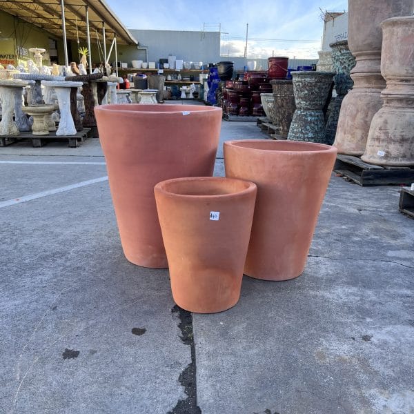 Tall Round Cone Terracotta Pot