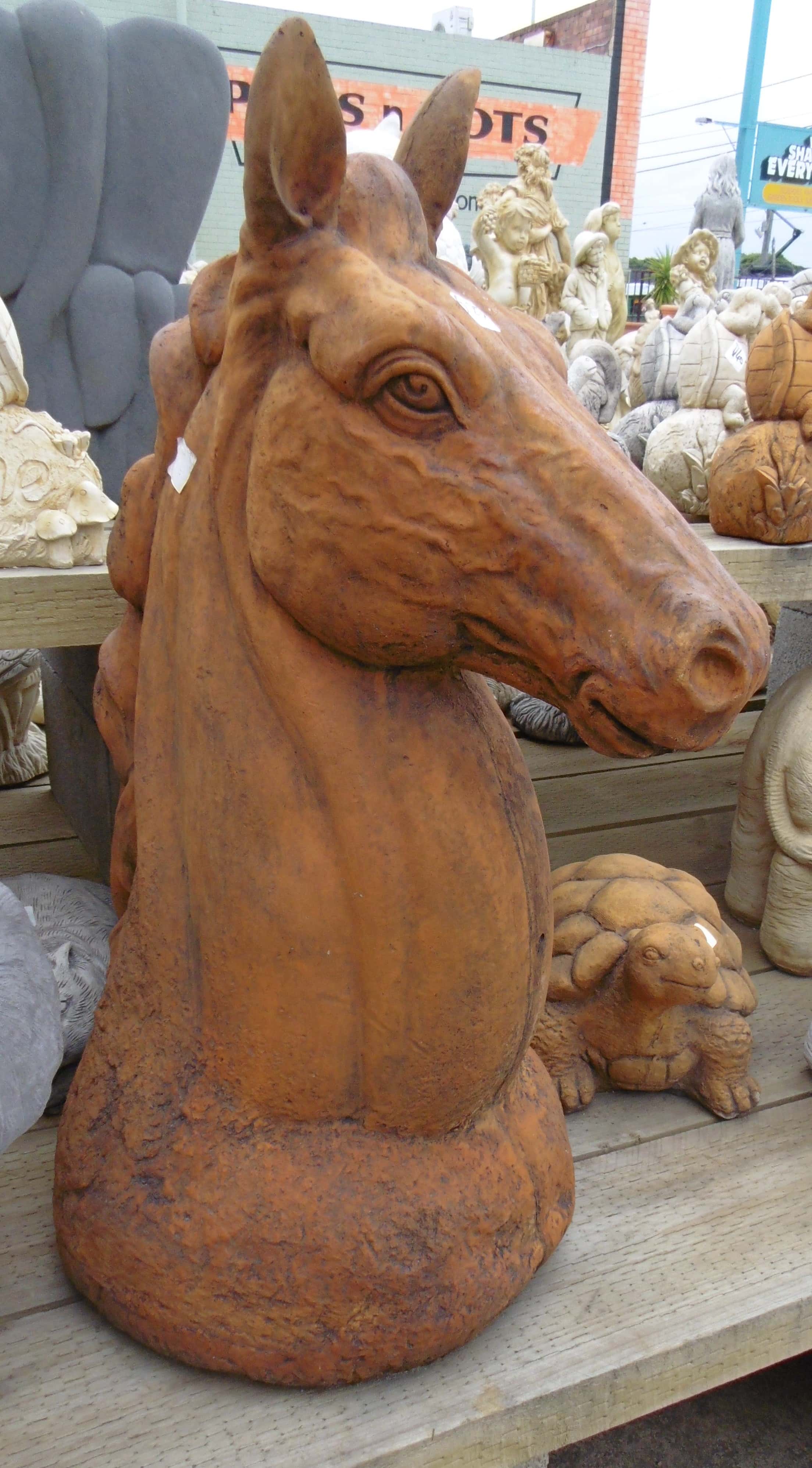 Horse Head Large Concrete Statue (1001) | Wantirna Garden Ornaments and