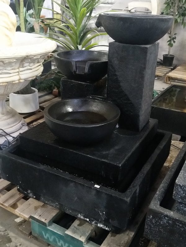 Smaller Trio Cascading Fountain Charcoal