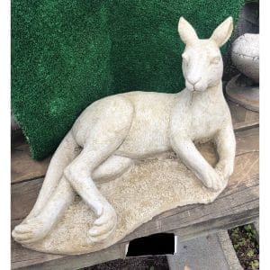 Kangaroo Laying Concrete Statue