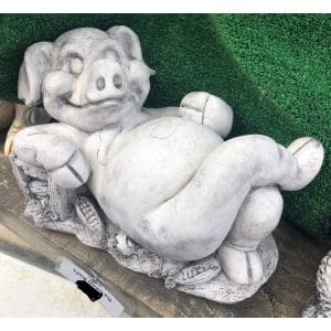 Pig Lying Down Concrete Statue