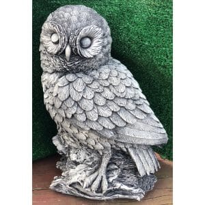 Owl Looking Left Concrete Statue