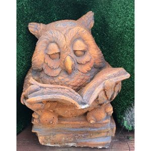 Owl Reading Concrete Statue