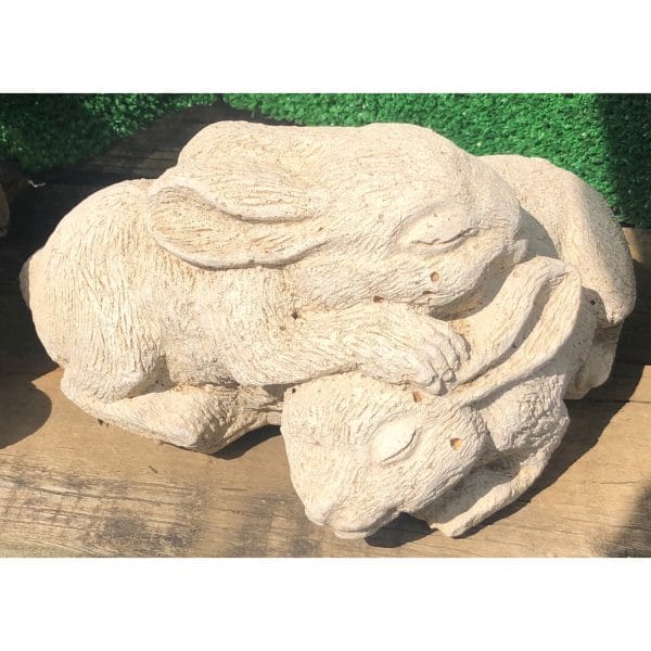 Rabbit Twin Concrete Statue