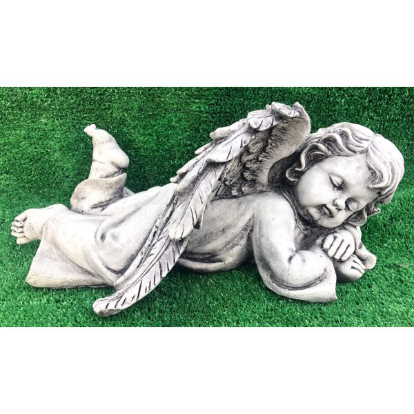 Laying Angel Right Concrete Statue