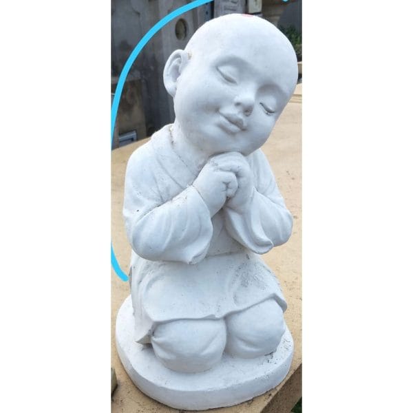 Tibet Monk Kneeling Small Concrete Statue