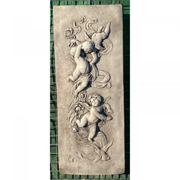 Cherub Concrete Wall Plaque