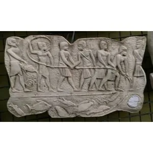 Egyptian Slaves Fishing Concrete Wall Plaque