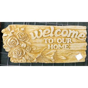 Welcome to our Home Lilies Concrete Wall Plaque