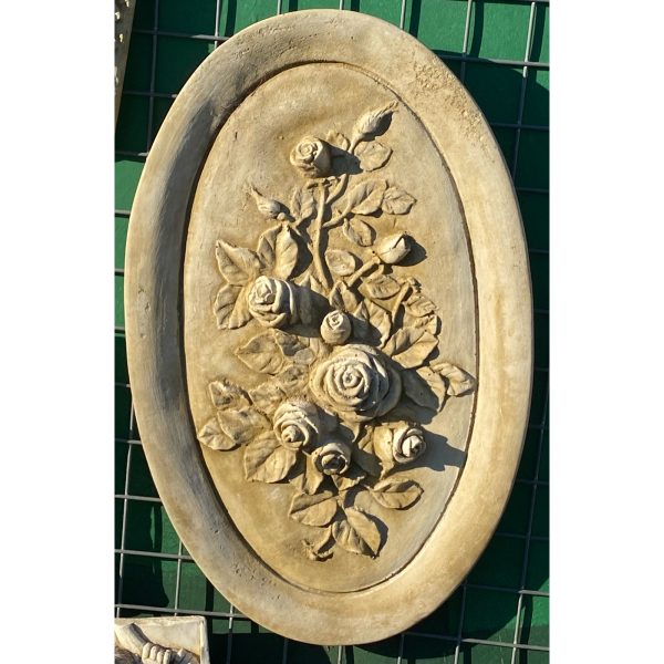 Oval Rose - Large Concrete Wall Plaque