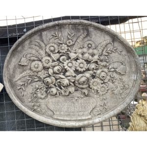 Large Flower Arrangement Horizontal Concrete Wall Plaque 9062