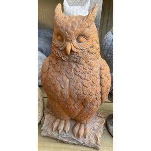 Owl on Log Concrete Garden Statue