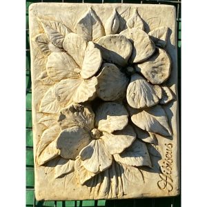 Hibiscus Concrete Wall Plaque