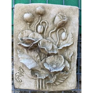 Poppies Concrete Wall Plaque