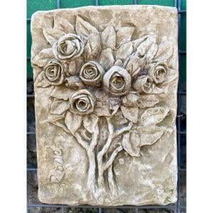 Rose Concrete Wall Plaque