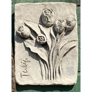 Tulips Concrete Wall Plaque