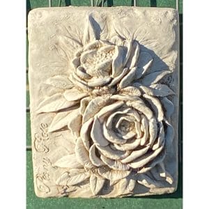 Peony Rose Concrete Wall Plaque