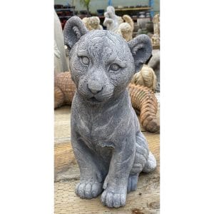 Tiger Cub Concrete Garden Statue