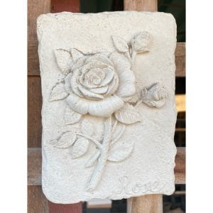 Rose Small Concrete Wall Plaque