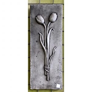 Two Tulips Concrete Wall Plaque