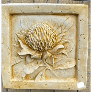 Waratah - Framed Concrete Wall Plaque