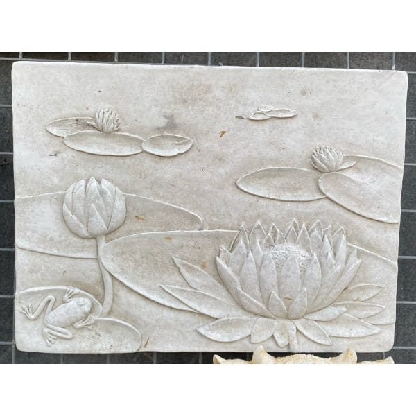 Water Lily Large Concrete Wall Plaque 0498