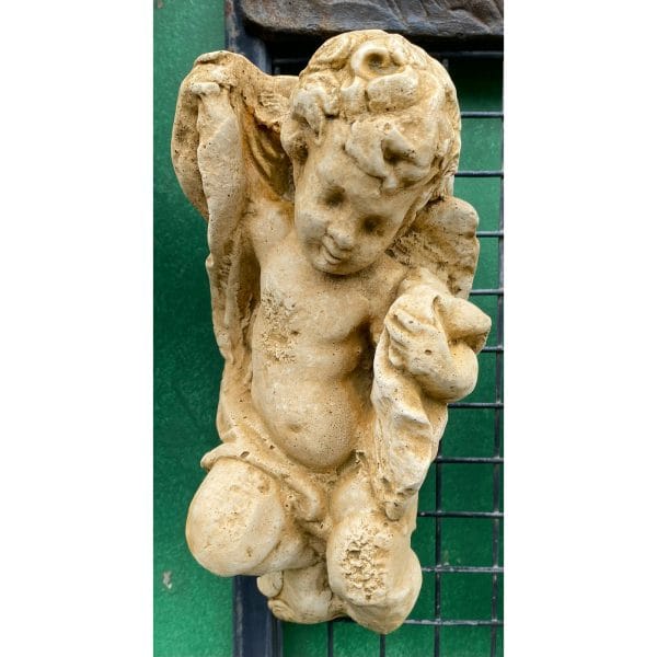 Relic Cherub Concrete Wall Plaque