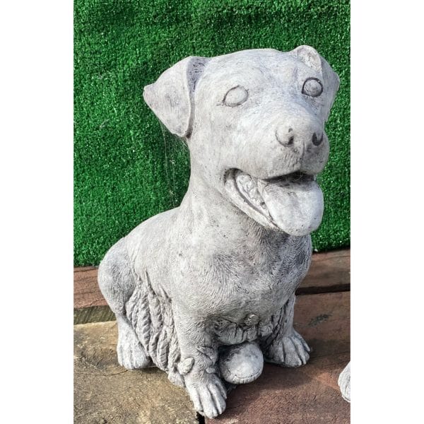 Jack Russell with Ball Concrete Statue 0980