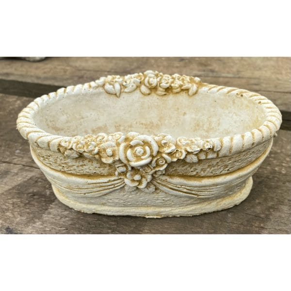 Oval Floral Pot Small Concrete Planters 0512