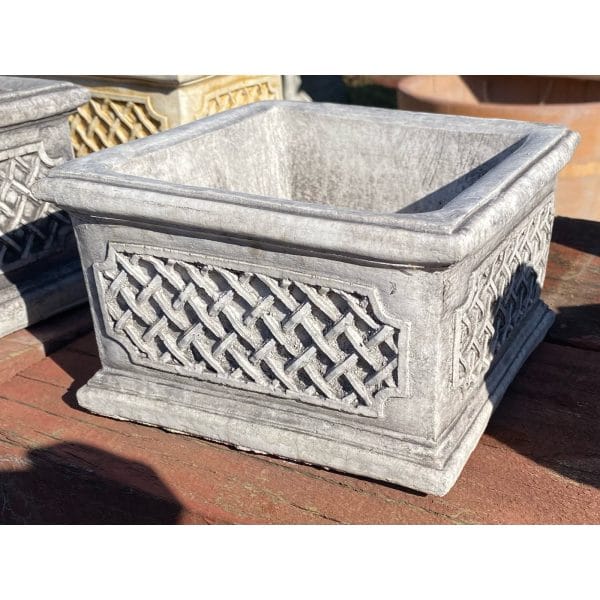 Square Lattice Pot Concrete Planter 0506