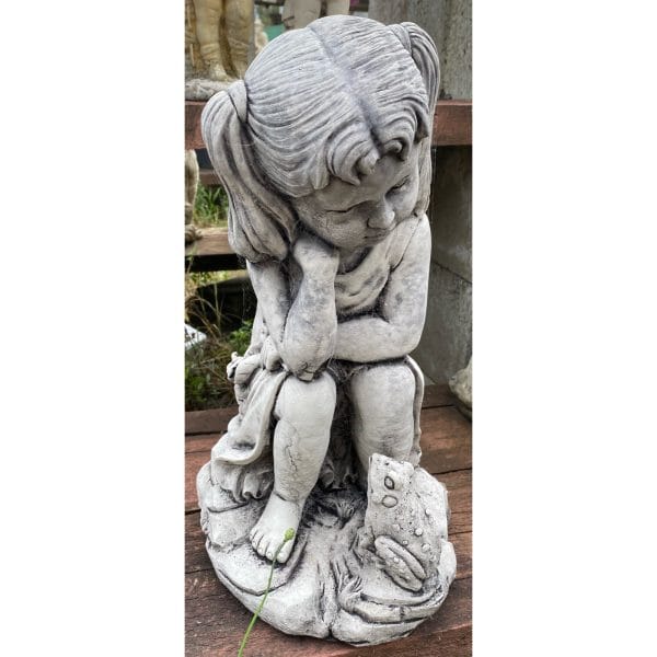 Girl with Frog Concrete Statue 0245