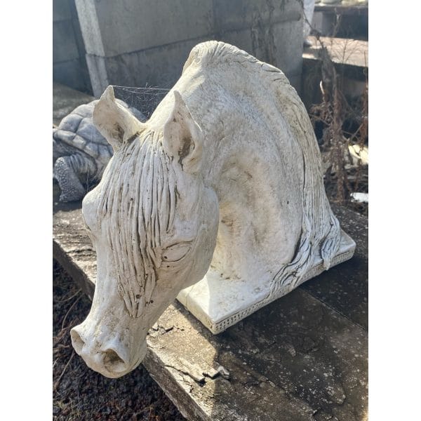 Arabian Stallion Bust Concrete Horse Statue - Image 4