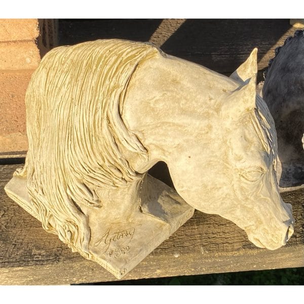 Arabian Stallion Bust Concrete Horse Statue - Image 2