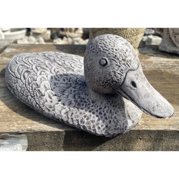 Teal Duck Concrete Bird Statue 0077