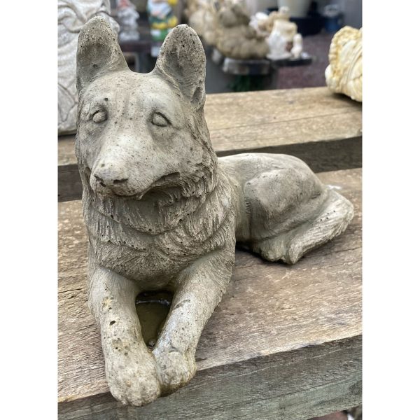 German Shepard Small Concrete Dog Statue