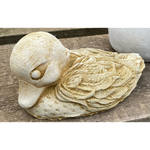 Duck Lying Small Concrete Bird Statue 0075