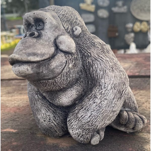 Grinning Gorilla Concrete Animal Statue 0090 - Image 2