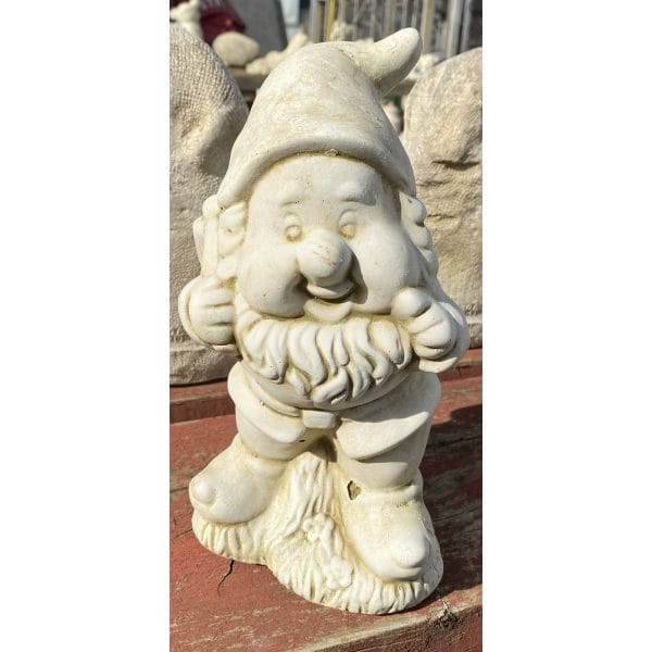 Gnome with Swag Concrete Statue 0344