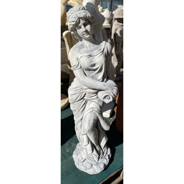 Jug Lady Side Concrete Statue 1323