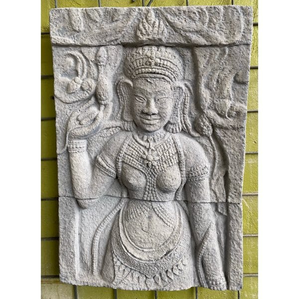 Hindu Goddess Dewi Sri Concrete Plaque 7317